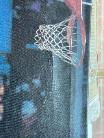 Michael Jordan Signed 1988 Dunk Contest Canvas 28x22 Dual Authenticated UDA + JSA + GOAT COA