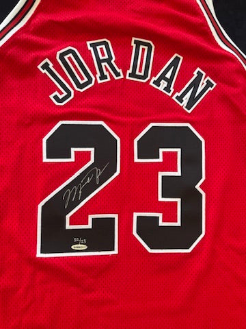 Michael Jordan Signed Red Bulls Jersey 22/23 - Hall of Fame Mitchell & Ness - UDA BAM02517 UDA Card and original box