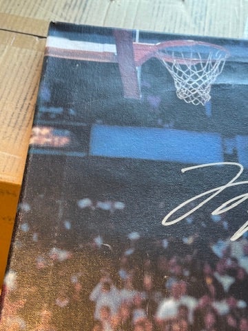 Michael Jordan Signed 1988 Dunk Contest Canvas 28x22 Dual Authenticated UDA + JSA + GOAT COA