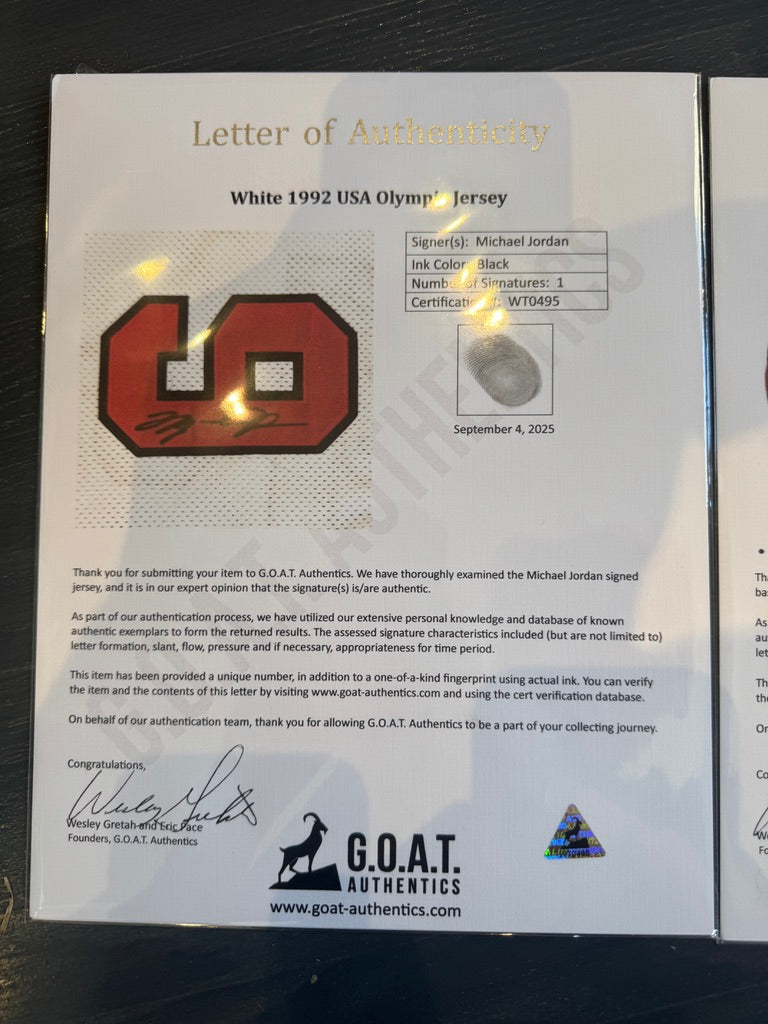 Michael Jordan Signed Team USA Jersey GOAT LOA ( FILL IN)