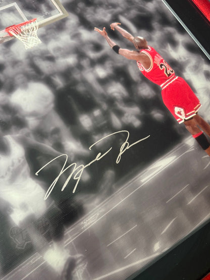 Michael Jordan Signed LE "The Last Shot" Custom Framed Photo UDA Limited Edition #98/230