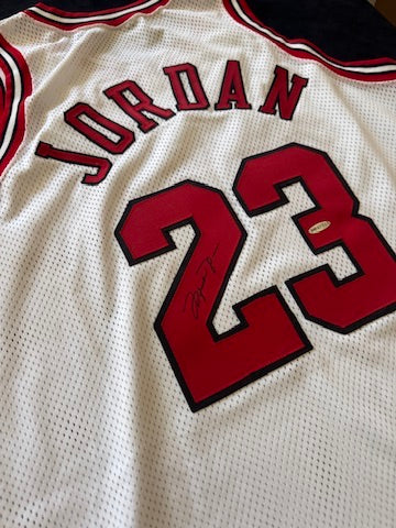 Michael Jordan Signed White Nike authentic pro cut jersey UDA with card