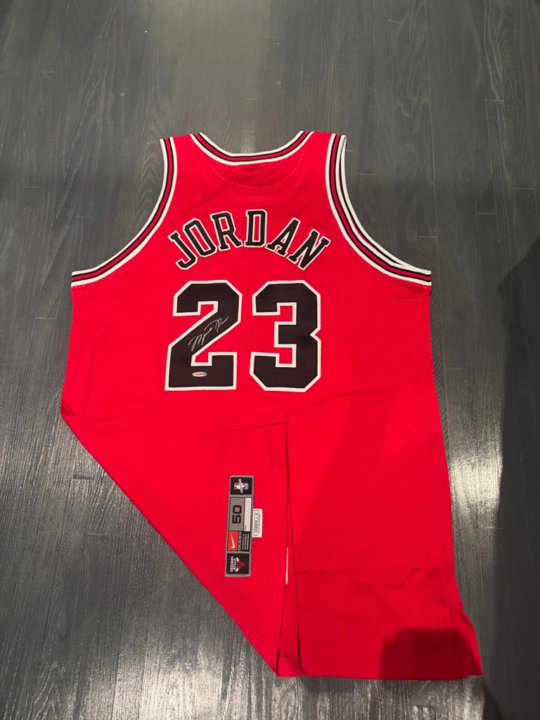 Michael Jordan Signed Chicago Bulls Red Nike Authentic Pro Cut Jersey UDA