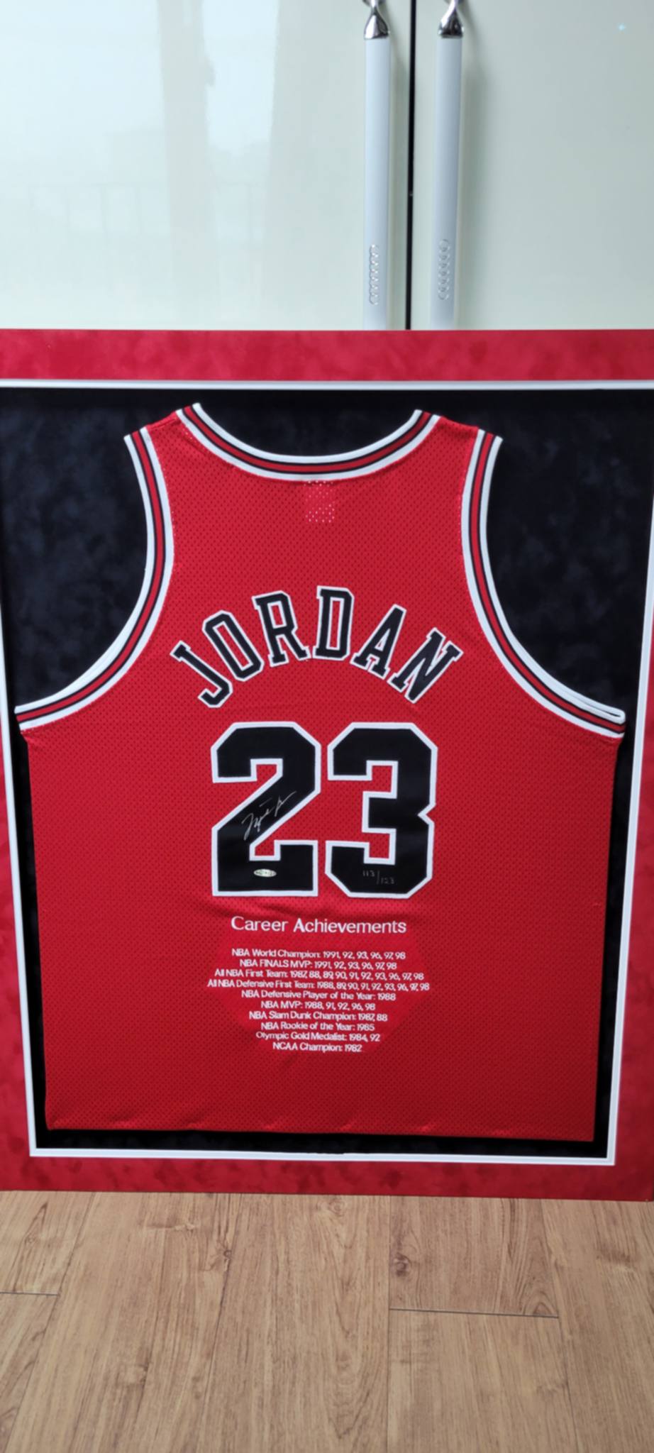 Michael Jordan Signed Authentic Jersey LE/123 UDA Red Bulls #23 UDA with card