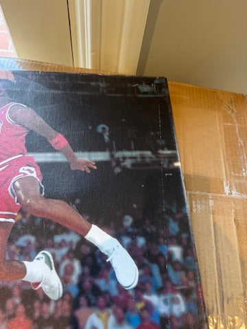 Michael Jordan Signed 1988 Dunk Contest Canvas 28x22 Dual Authenticated UDA + JSA + GOAT COA