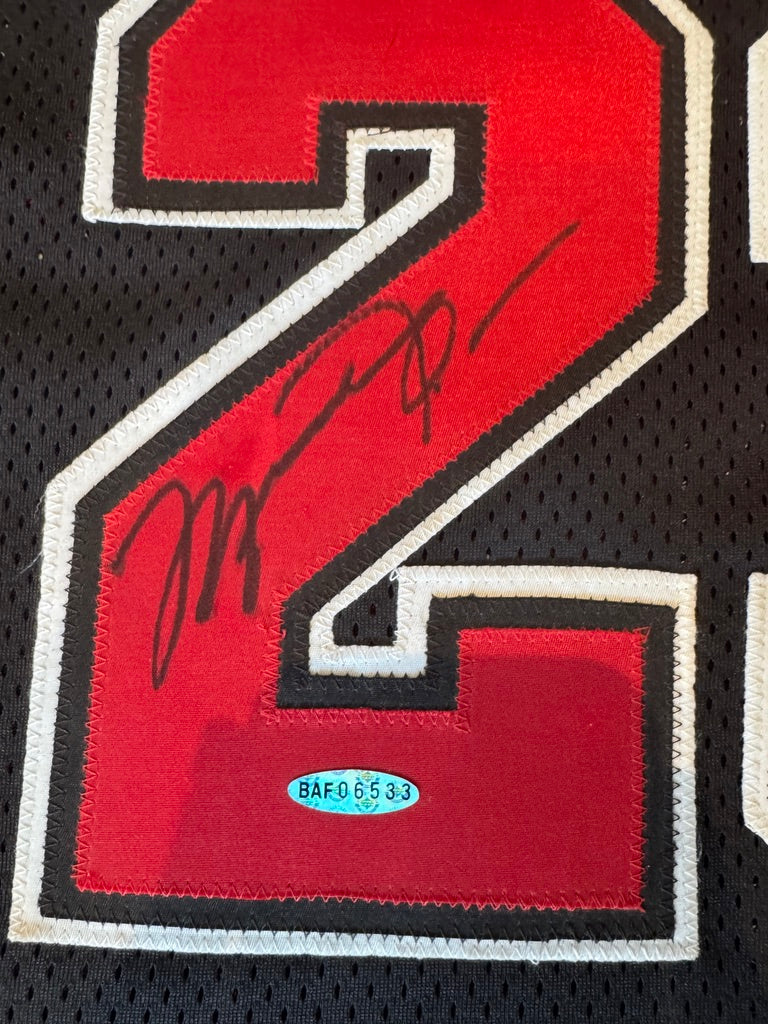 Michael Jordan Signed Authentic Nike Pro Cut Jersey Chicago Bulls #23 Hand Painted Art Uda With Cert