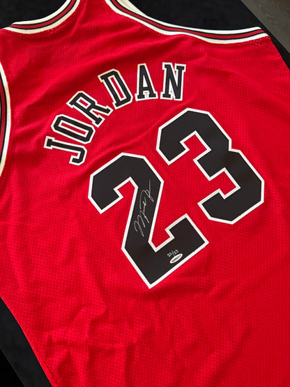 Michael Jordan Signed Red Bulls Jersey 22/23 - Hall of Fame Mitchell & Ness - UDA BAM02517 UDA Card and original box