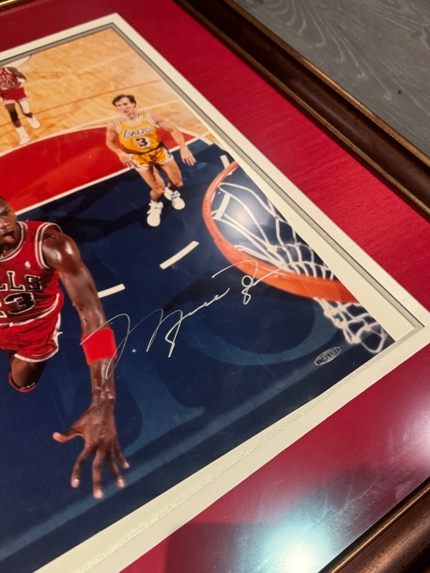 Michael Jordan Signed 16x20 Photo UDA + JSA LOA custom framed DAMADGED CHECK PHOTOS