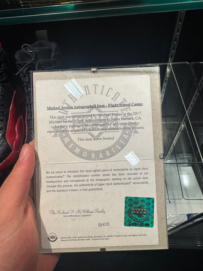 Michael Jordan Signed Air Jordan 12 FLU GAME UDA card only GOAT Approved