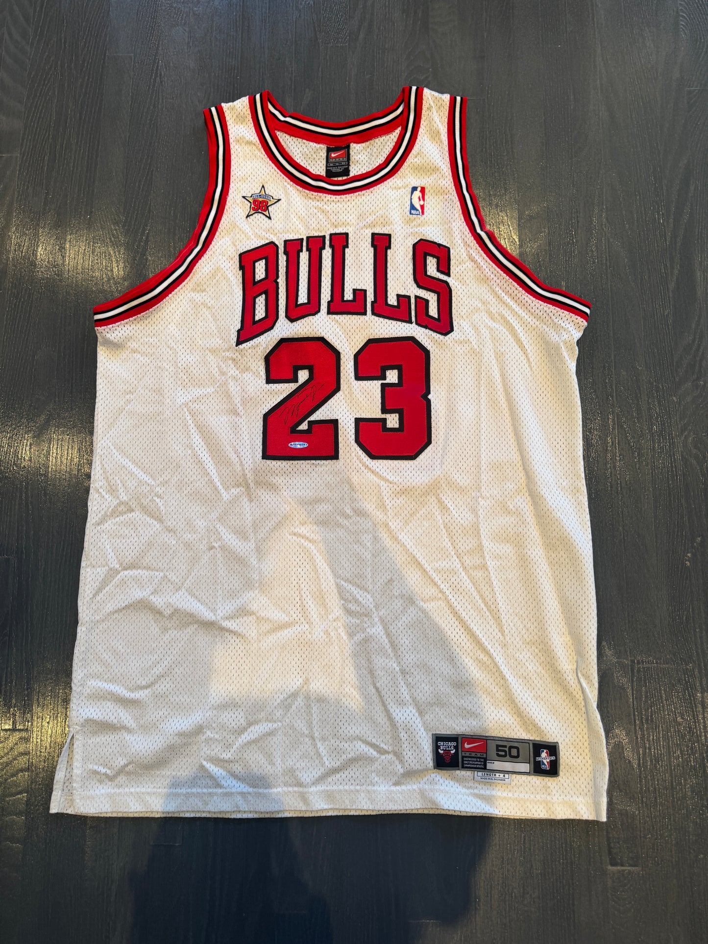 Michael Jordan Signed Authentic Pro Cut Jersey All Star Patch #23 Bulls Front Signed UDA