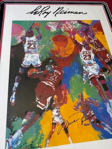 Michael Jordan Signed Leroy Nieman Litho Poster - SHO17420 UDA with Card
