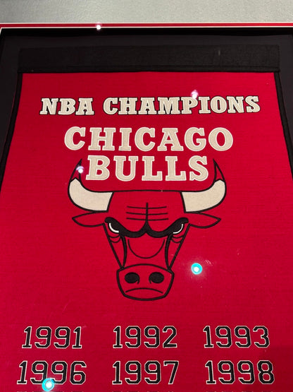 Michael Jordan Signed ULTRA LARGE Chicago Bulls Championship Banner, MASSIVE SIG UDA (FILL IN)
