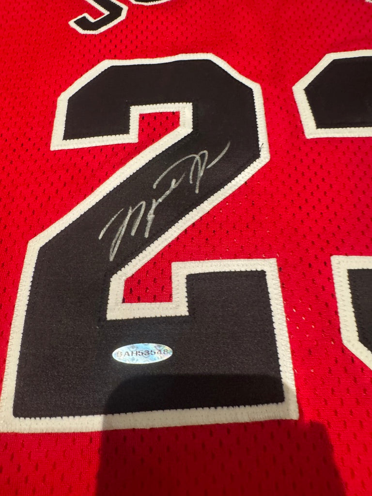 Michael Jordan Signed Chicago Bulls Red Nike Authentic Pro Cut Jersey UDA