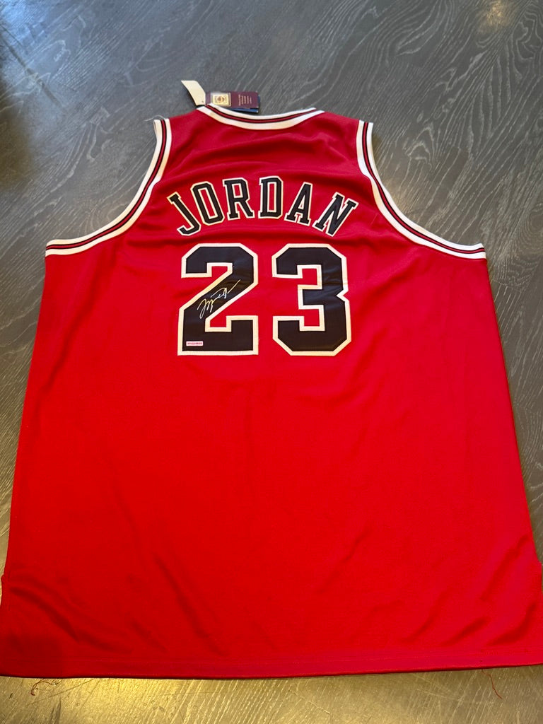 Michael Jordan Signed Chicago Bulls Red Jersey #23 UDA