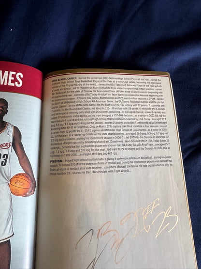 Lebron James Signed Media Guide PSA LOA