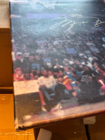 Michael Jordan Signed 1988 Dunk Contest Canvas 28x22 Dual Authenticated UDA + JSA + GOAT COA