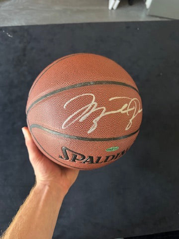 Michael Jordan Signed Basketball UDA THICK BOLD SILVER