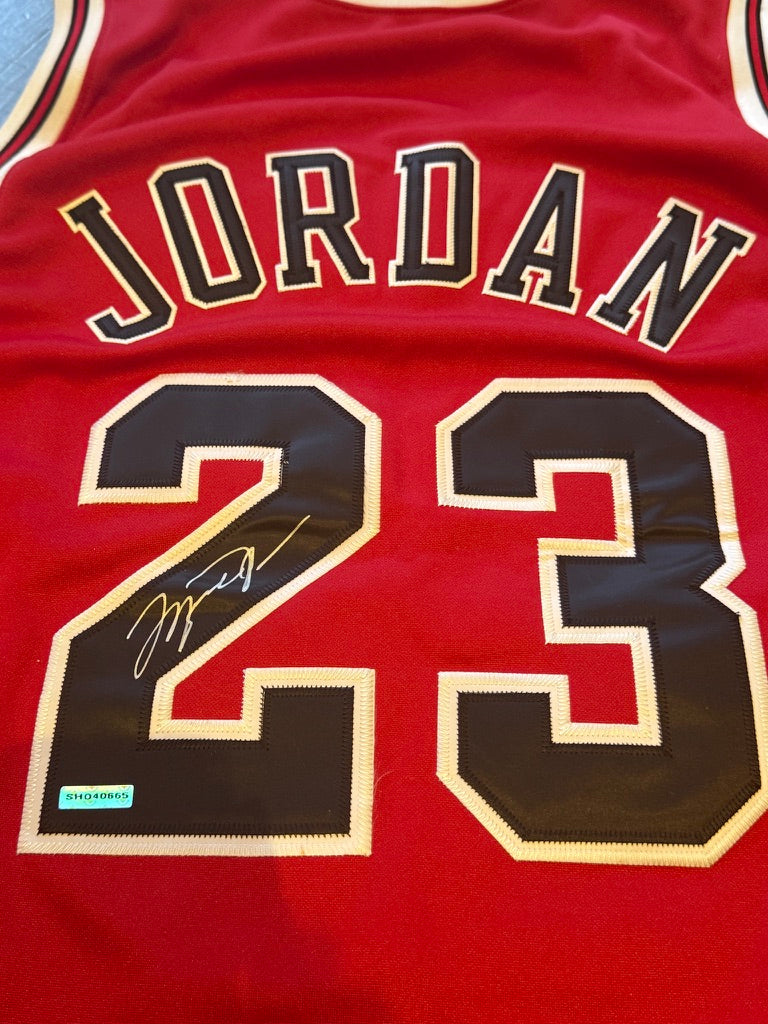 Michael Jordan Signed Chicago Bulls Red Jersey #23 UDA