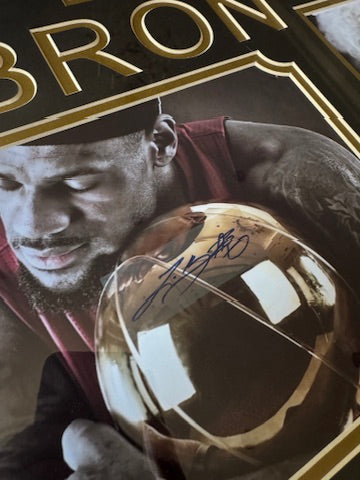 Kobe Bryant Signed Card + Lebron James Signed photo Custom Framed Piece DUAL LOA