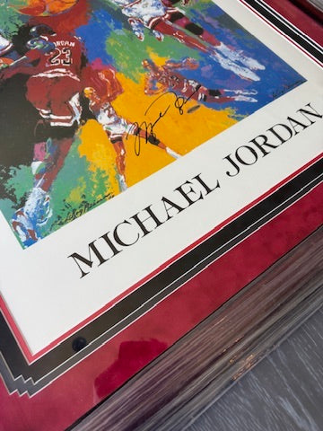 Michael Jordan Signed Leroy Nieman Litho Poster - SHO17420 UDA with Card