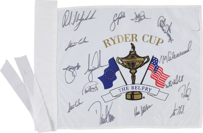 2002 Ryder Cup Signed Flag w/Tiger Woods (PSA)