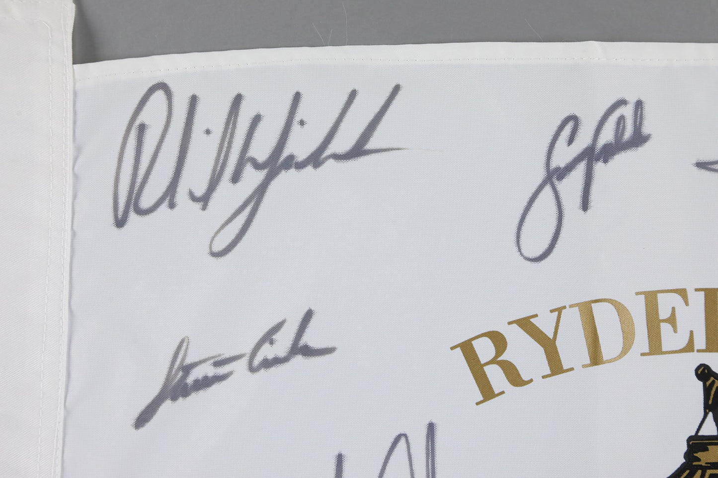 2002 Ryder Cup Signed Flag w/Tiger Woods (PSA)