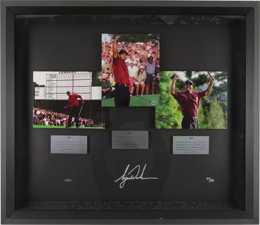 Tiger Woods Signed 1997-2002 Masters Display #97/100 (UDA)