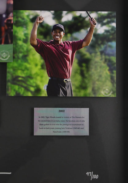 Tiger Woods Signed 1997-2002 Masters Display #97/100 (UDA)