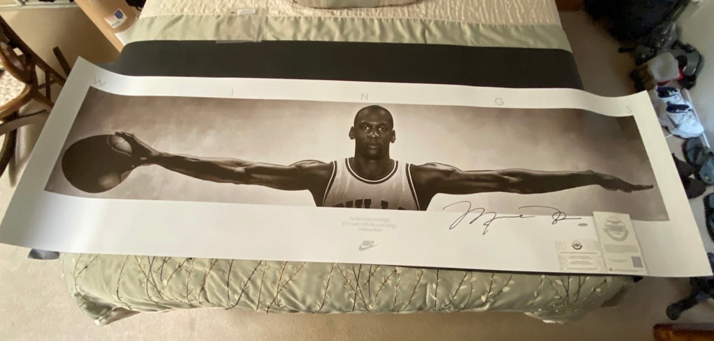 Michael Jordan Signed MASSIVE Wings Poster Unframed 72” - BAM162860 UDA with Card