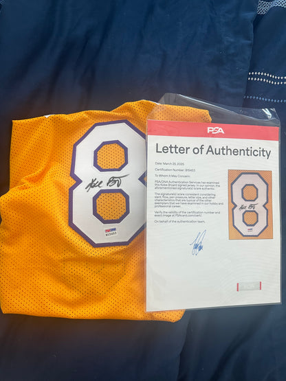 Kobe Bryant Signed Custom #8 Jersey PSA DNA LOA