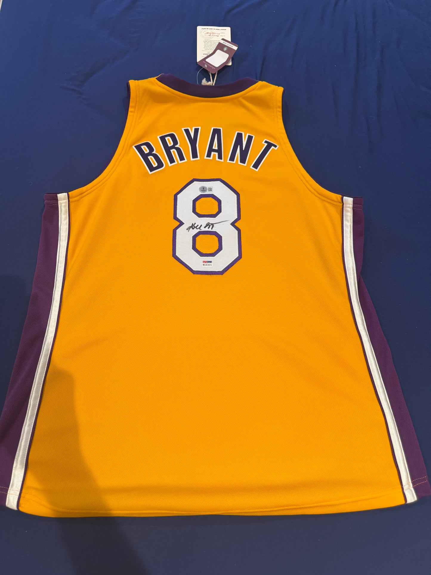 Kobe Bryant Signed Jersey Authentic Mitchell And Ness Lakers #8 Beckett LOA + PSA COA