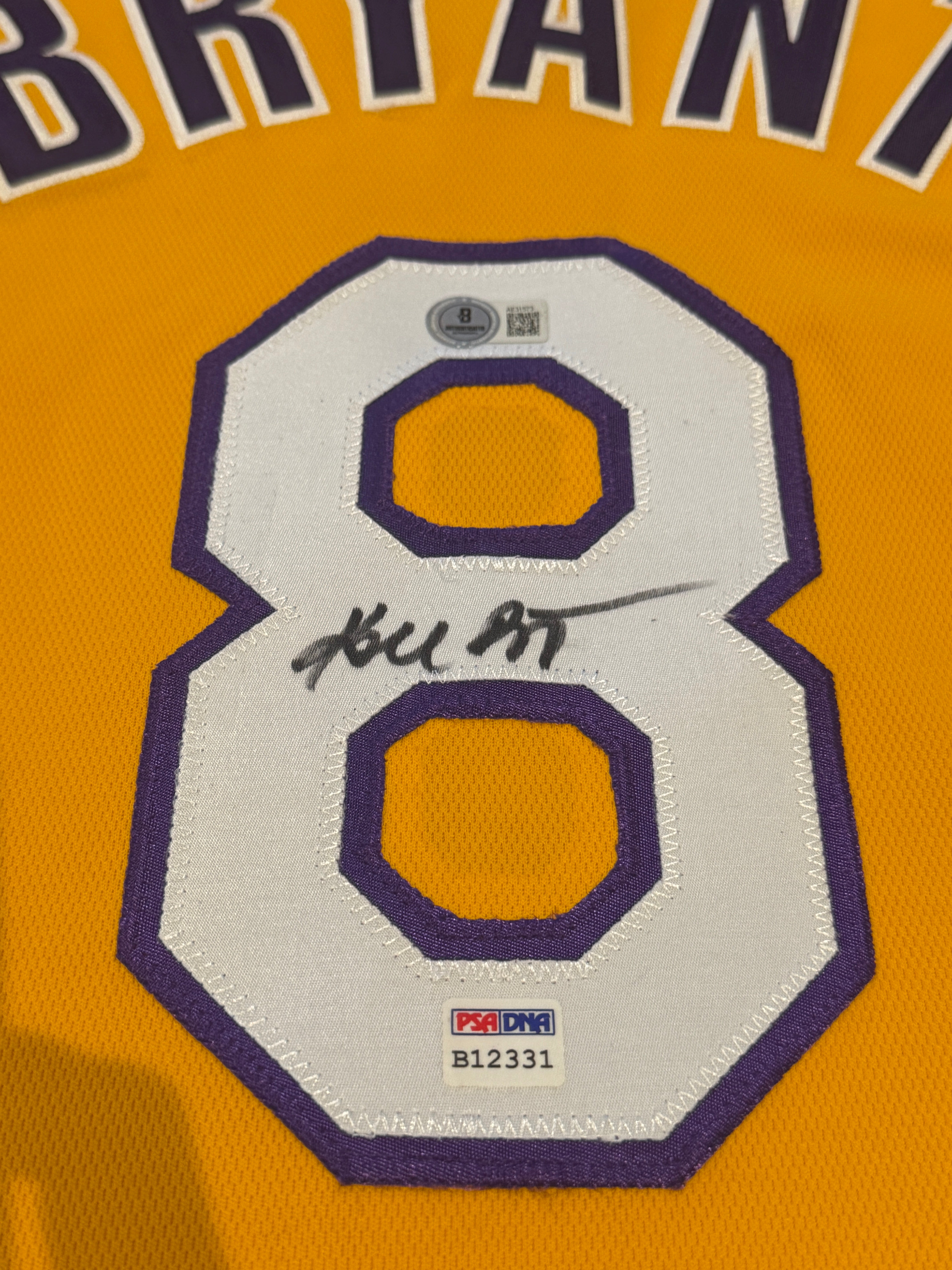 Kobe Bryant Signed Jersey Authentic Mitchell And Ness Lakers #8 Beckett LOA + PSA COA