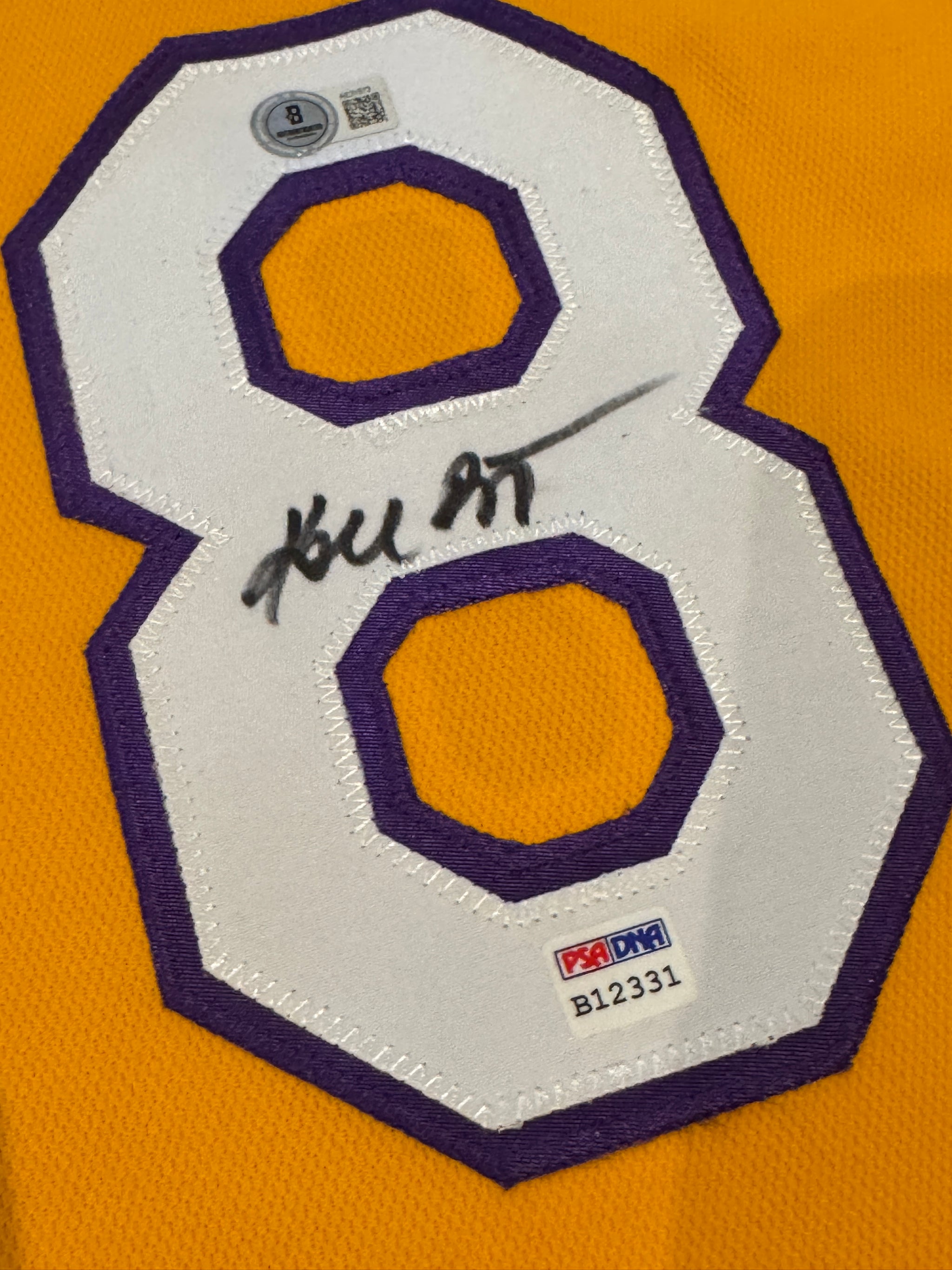 Kobe Bryant Signed Jersey Authentic Mitchell And Ness Lakers #8 Beckett LOA + PSA COA