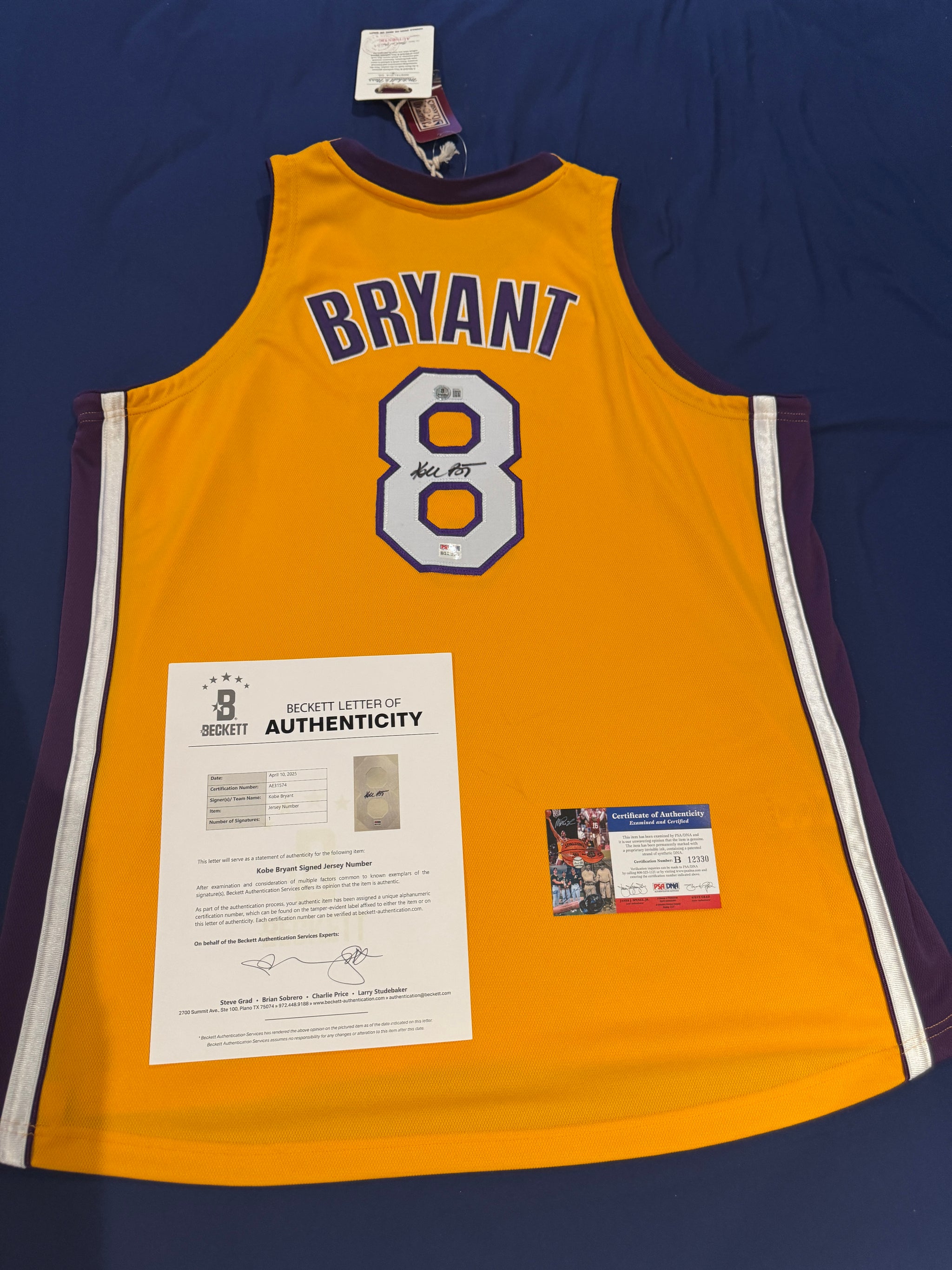 Kobe Bryant Signed Authentic Lakers Finals Jersey Mitchell And Ness #8 Beckett LOA + PSA COA