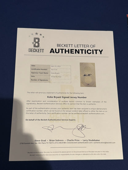 Kobe Bryant Signed Authentic Lakers Finals Jersey Mitchell And Ness #8 Beckett LOA + PSA COA