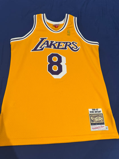 Kobe Bryant Signed Jersey Authentic Mitchell And Ness Lakers #8 PSA DNA COA