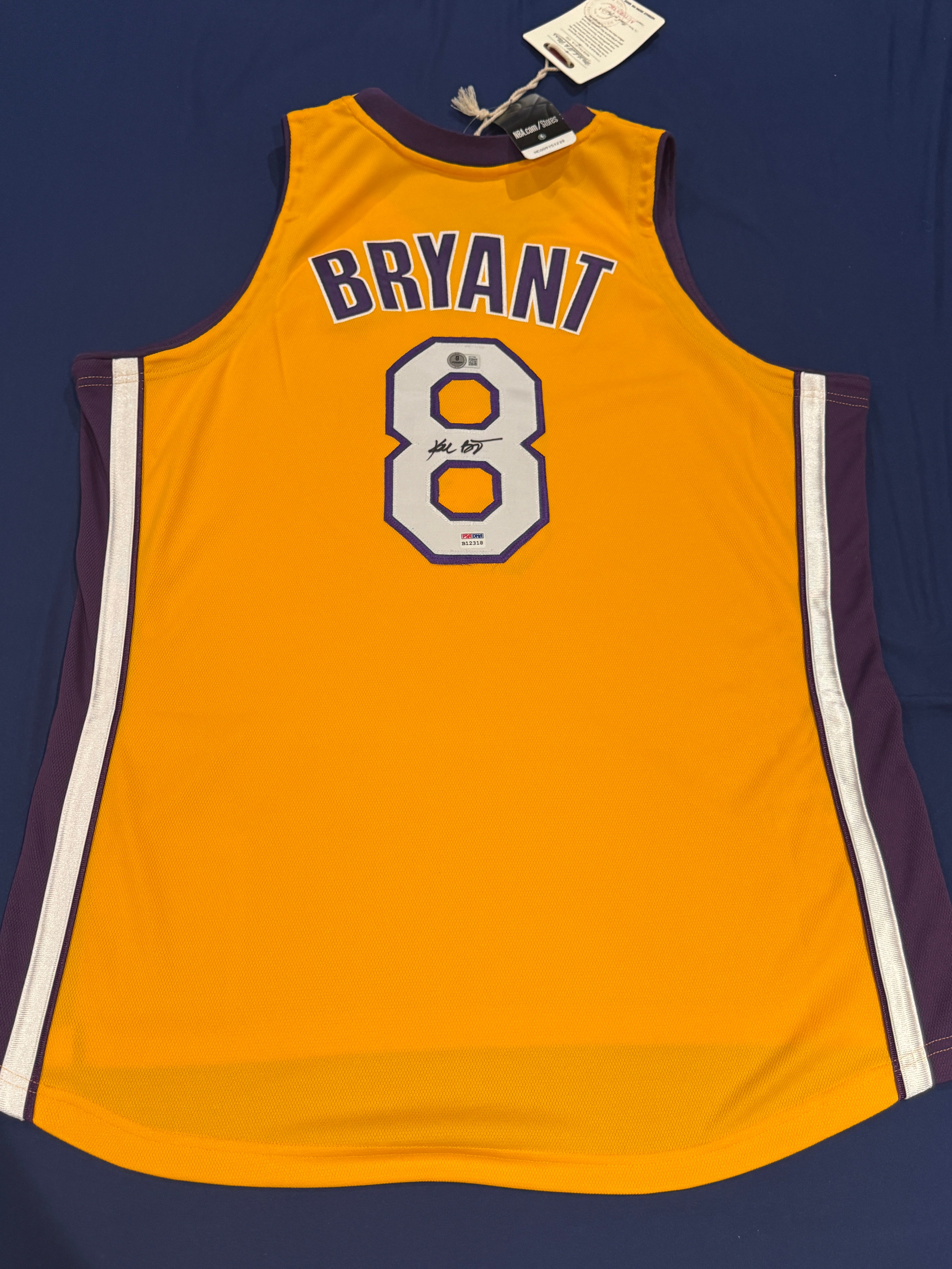 Kobe Bryant Signed Jersey Authentic Mitchell And Ness Lakers #8 Beckett LOA + PSA DNA COA