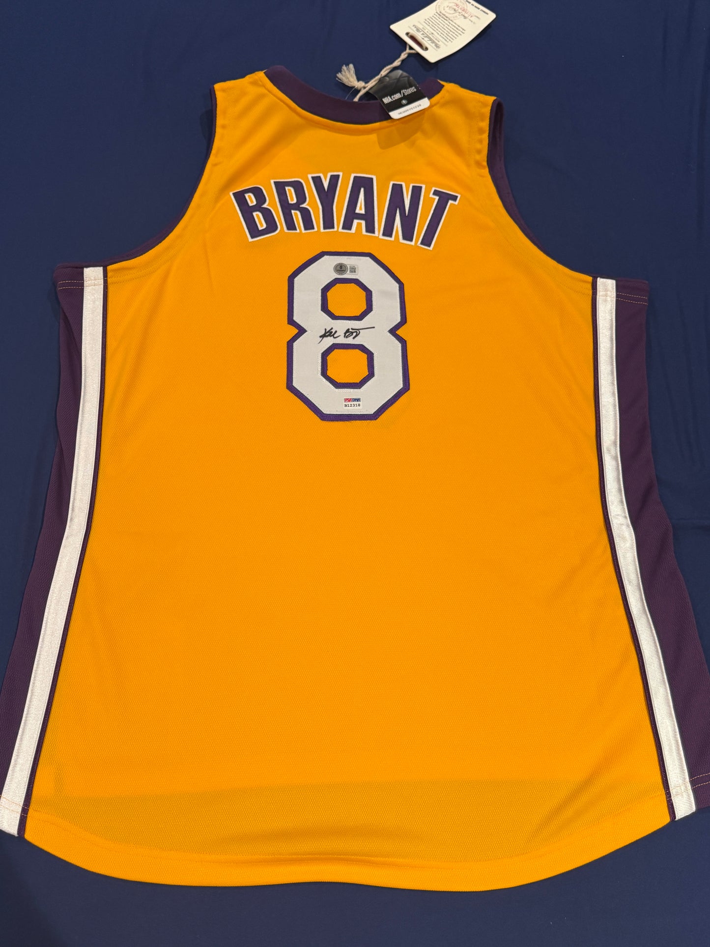 Kobe Bryant Signed Jersey Authentic Mitchell And Ness Lakers #8 Beckett LOA + PSA DNA COA