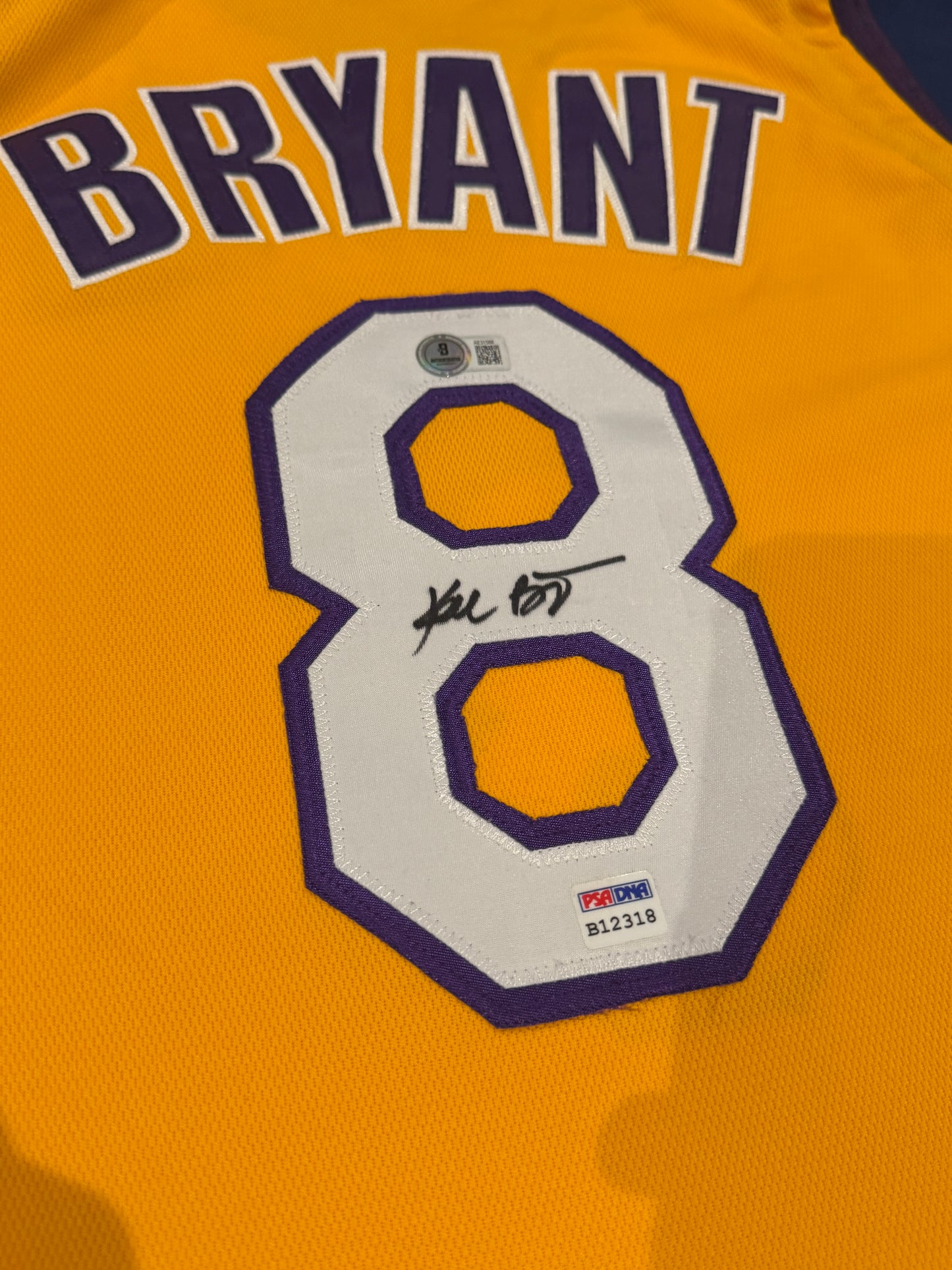 Kobe Bryant Signed Jersey Authentic Mitchell And Ness Lakers #8 Beckett LOA + PSA DNA COA