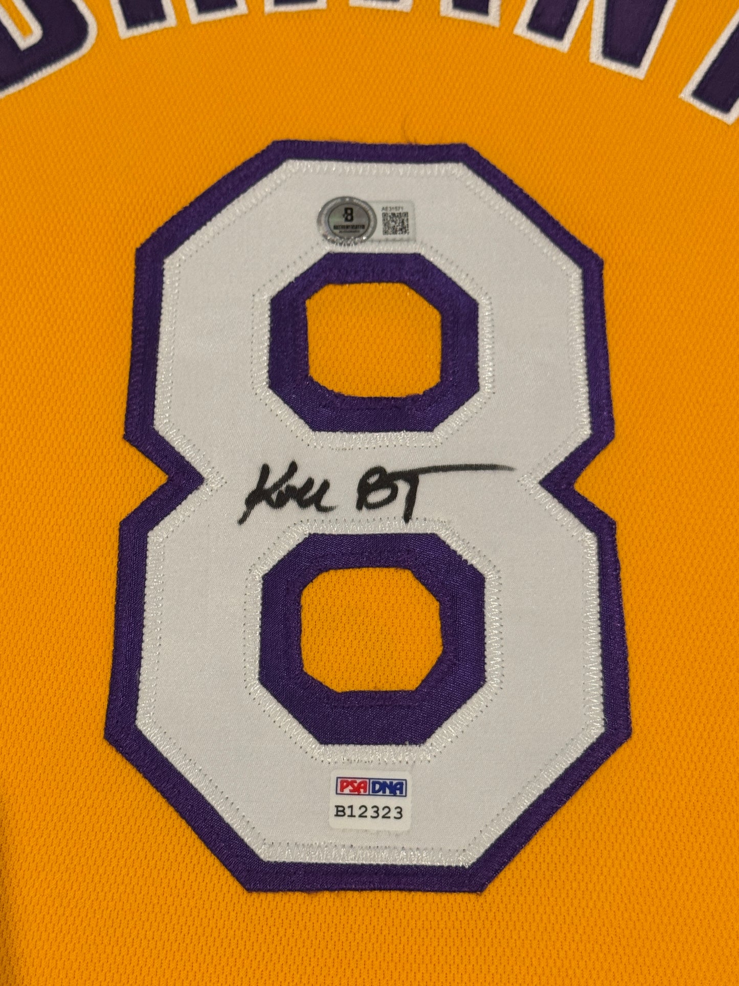 Kobe Bryant Signed Jersey Authentic Mitchell And Ness Lakers #8 Beckett LOA + PSA DNA COA