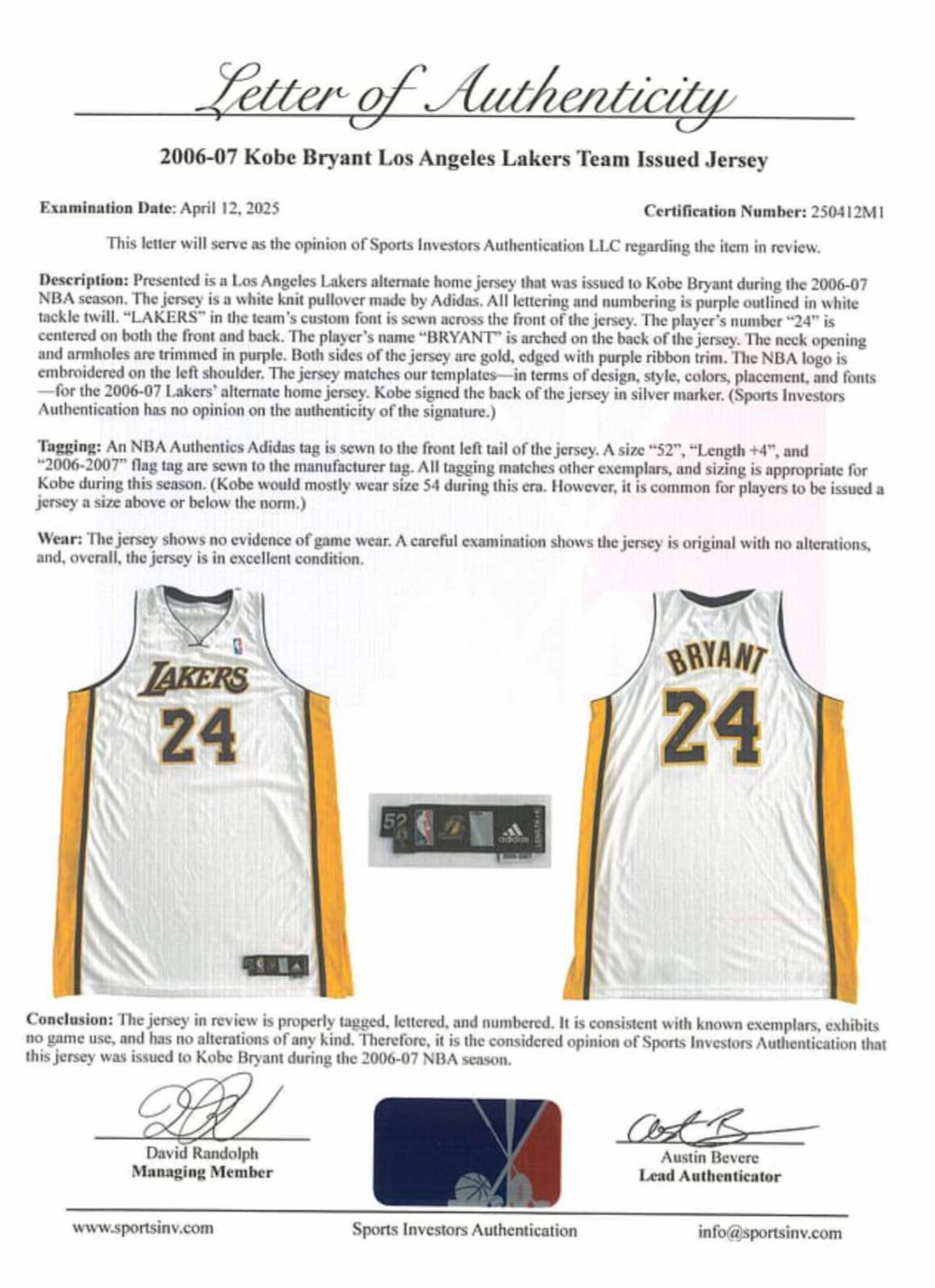 2006-07 Kobe Bryant LA Lakers Game-Issued & Autographed Jersey (JSA • Scoring Champ Season)