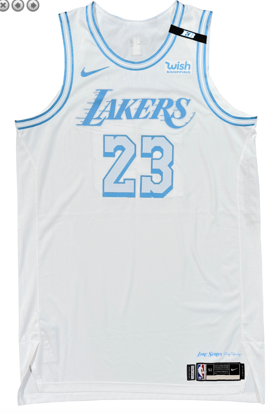 2020-21 LeBron James LA Lakers Game Used/Issued City Edition Jersey (MPLS)