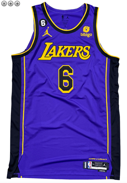2022-23 LeBron James LA Lakers Statement Game Used/Issued Jersey