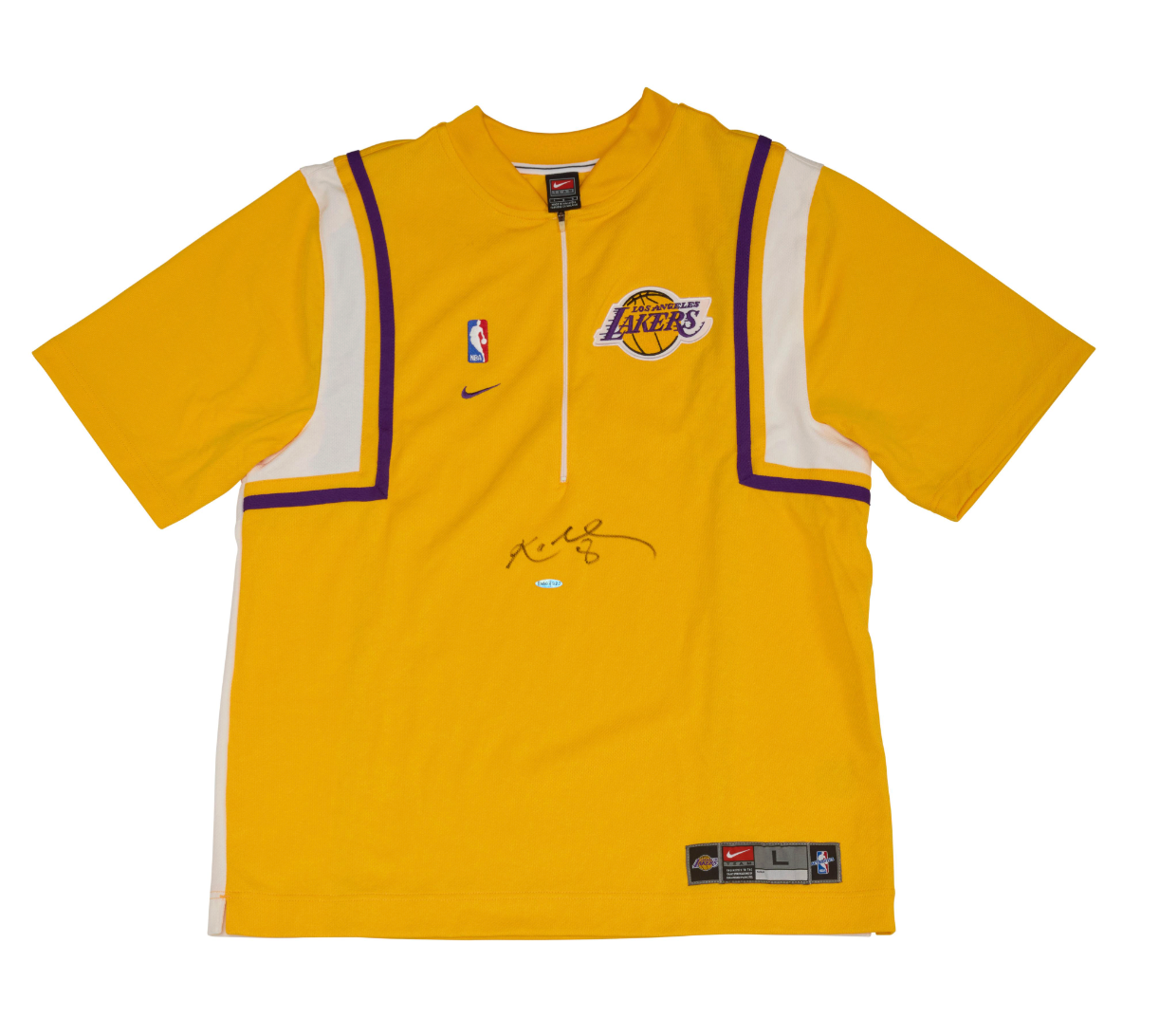 Kobe Bryant 1999-2000 Lakers Autographed Warm-Up Embroidered Yellow Zip Up Jacket