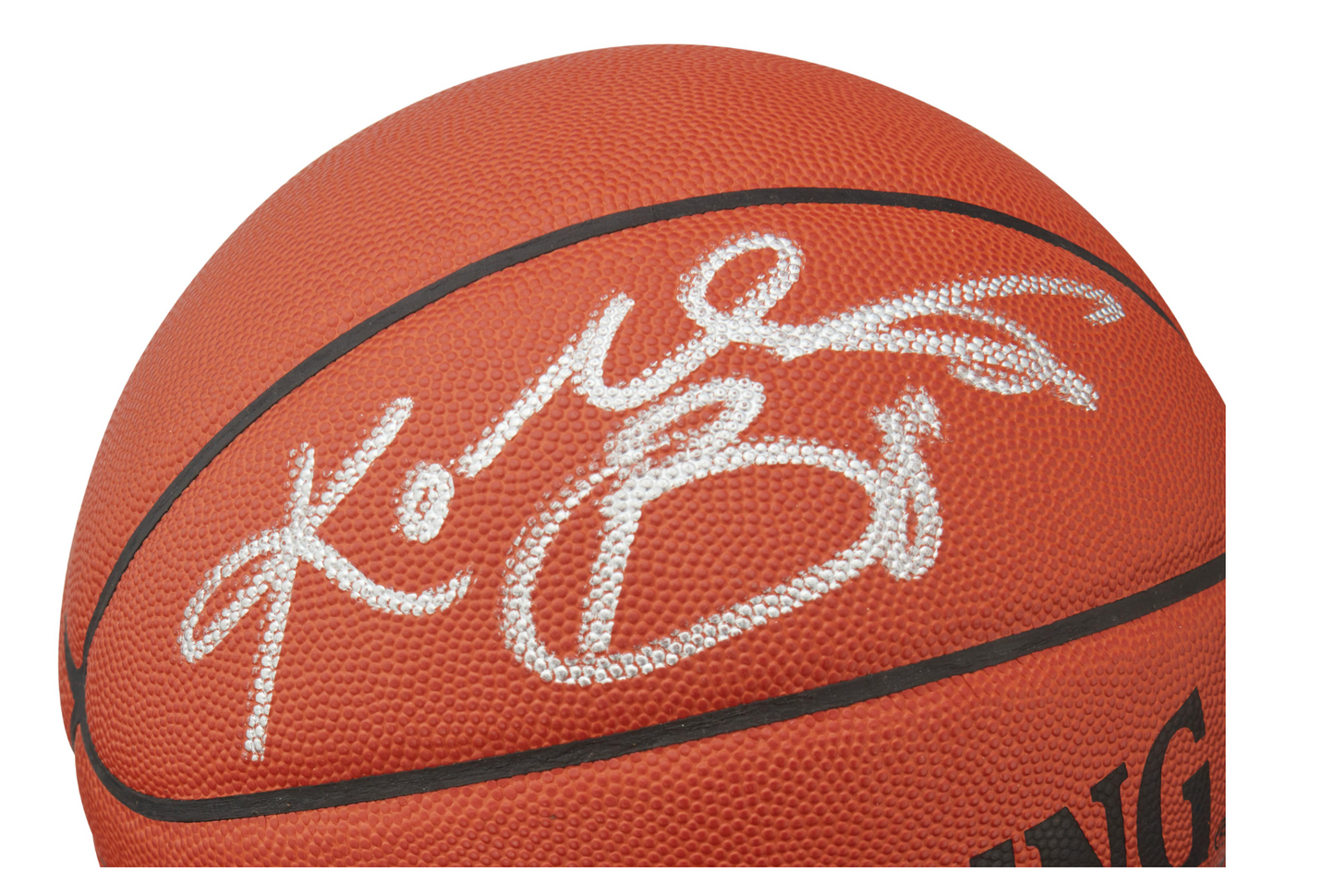 Kobe Bryant Autographed Silver Sig Spalding Basketball JSA LOA