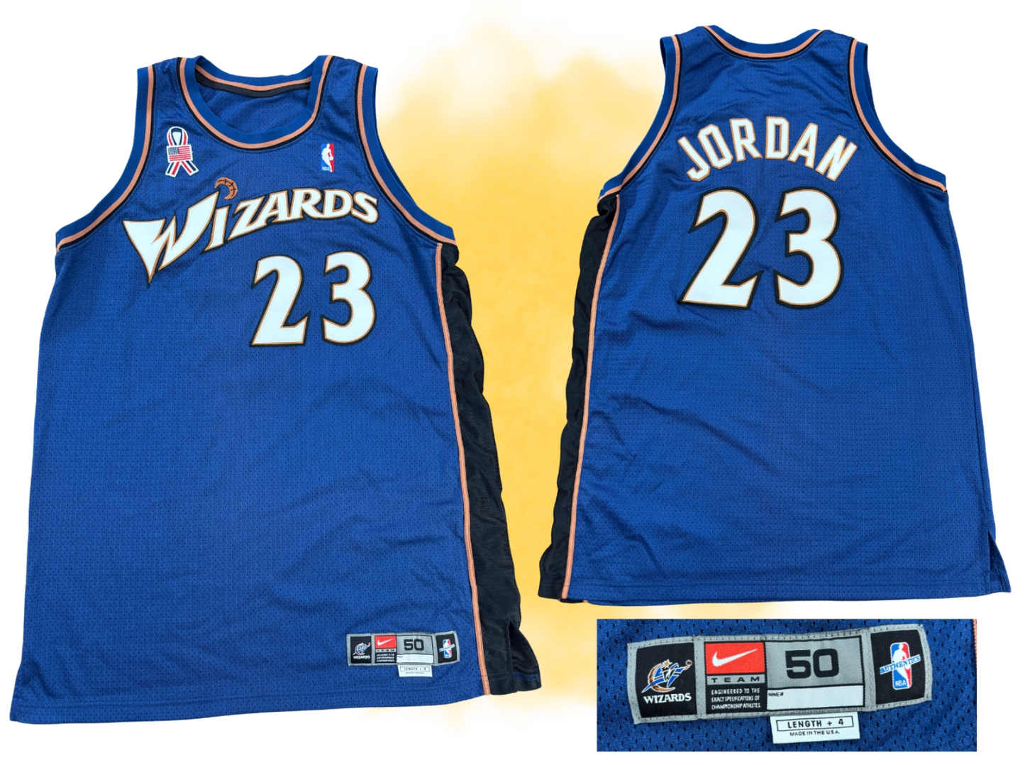 Michael Jordan 2001-02 Washington Wizards Team Issued/Worn Road Jersey (RGU GU LOA - NBA Steven Hunter Foundation LOA)