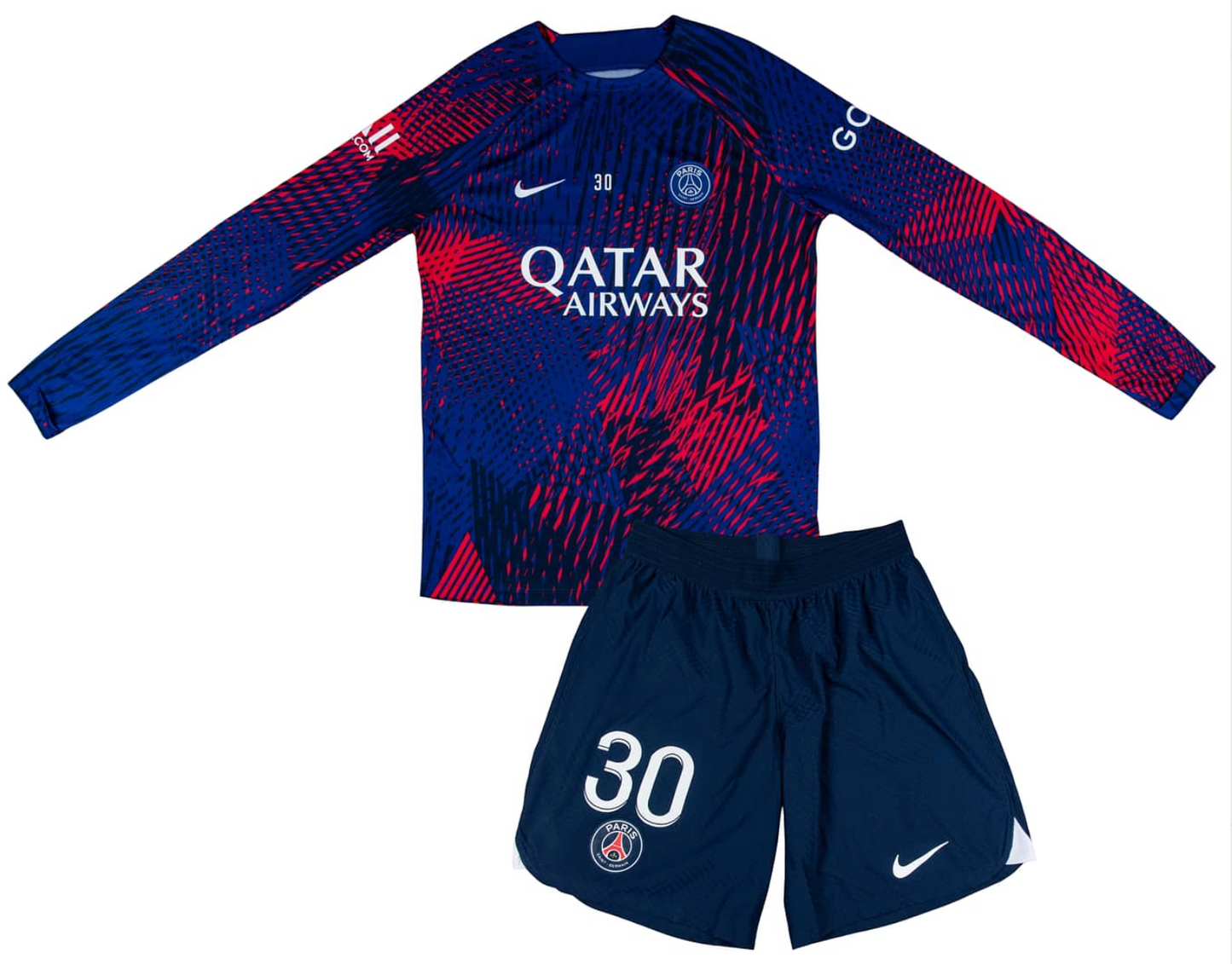 Lionel Messi 2022 23 Paris Saint Germain Nike Warm Up Shirt And Shorts Set #30 Game Used Or Game Issued Mears Loa Authentic