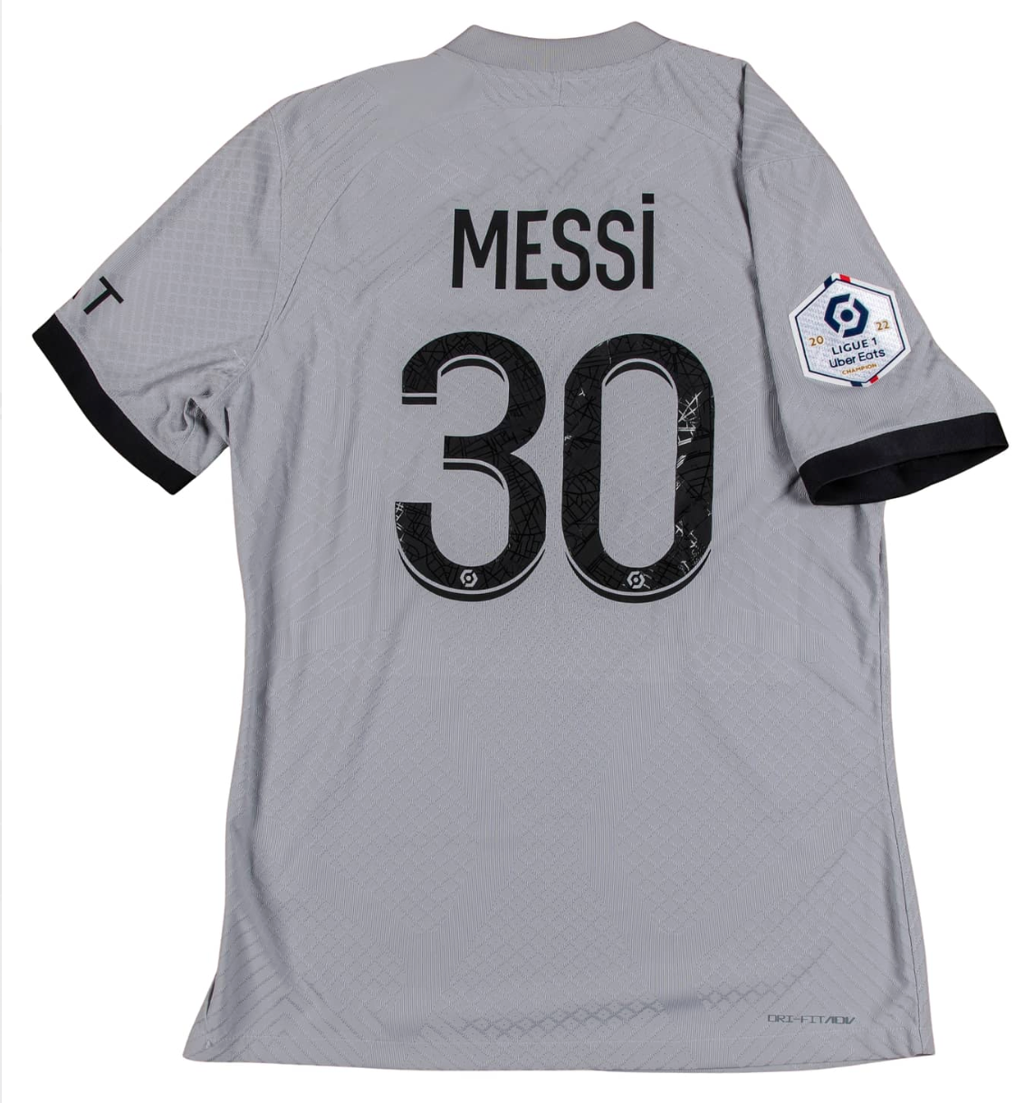 Lionel Messi 2022 23 Paris Saint Germain #30 Grey Match Jersey And Shorts Game Used/Game Issued Mears LOA
