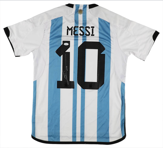 Lionel Messi Signed Argentina National Team Jersey #10 Jsa LOA + Icons Authenticated