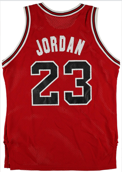 Michael Jordan Signed Chicago Bulls #23 Red Sand Knit Jersey Vintage JSA LOA
